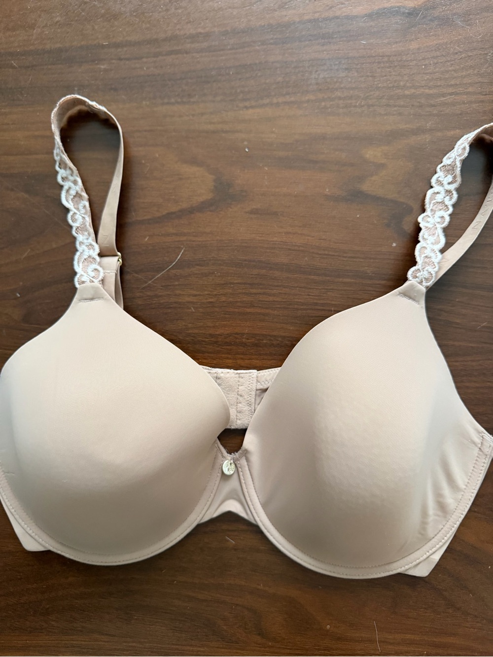 Natori Molded Underwire Bra in Nude with Lace-Trim Straps